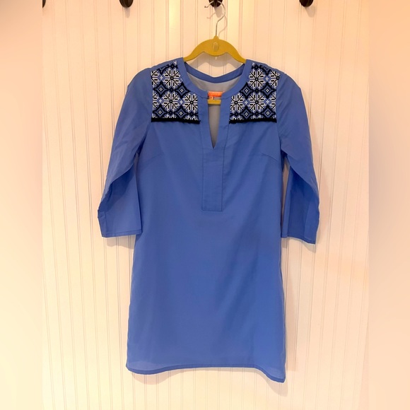 Vilagallo Dresses Vilagallo Blue Embroidered Dress Size 38 Small
